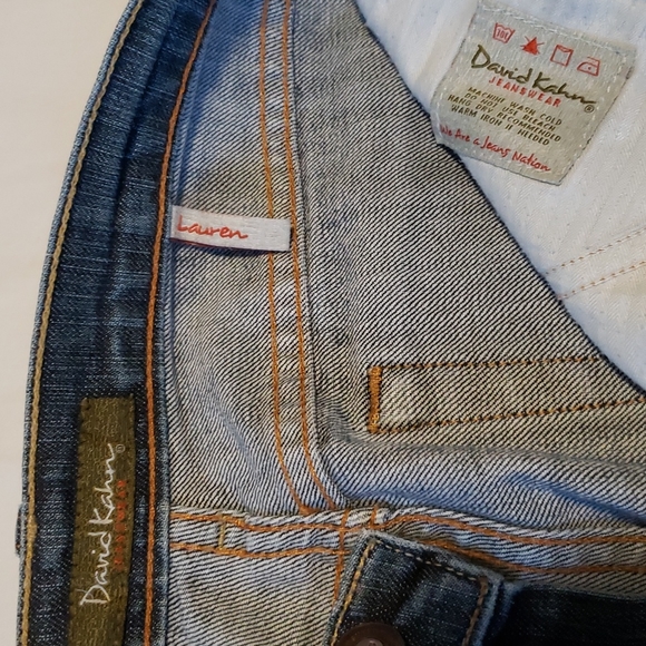 DAVID KAHN LAUREN JEANS Blue Dark Fade Rinse Straight Leg Size 10 - Picture 5 of 6